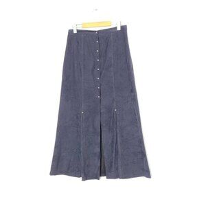 Marie Claire Classic Dark Navy Blue Button-Down Full Length Maxi Skirt Size 9